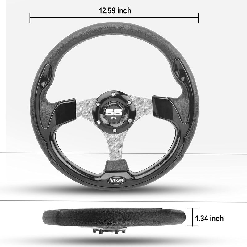 WEKANI Golf Cart Steering wheel for EZGO YAMAHA and Club Car Precedent Most Golf carts Black - Image 4